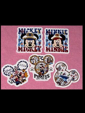 Set of 5 Disney Cruise 2" Vinyl Stickers Decals Mickey Minnie Pirate 2026 DCL